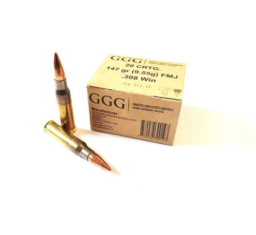 Amunicja GGG .308Win, FMJ, 147grn, 9.65g