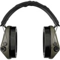 Słuchawki aktywne Ace Sordin, szara materiałowa opaska, zielone miseczki, żelowe wkładki