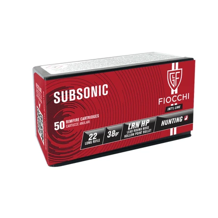 Fiocchi .22LR SUBSONIC LRN HP 38gr