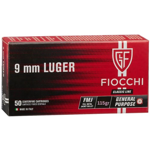 FIOCCHI 9 LUGER FMJ 115gr