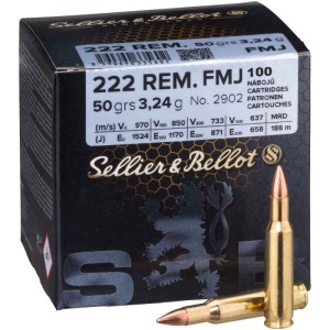 Sellier&Bellot .222 Rem, 3.24g, FMJ (100 szt.)