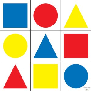 Tarcza figury geometryczne kolorowe